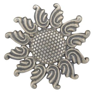 Oxidized Sterling Silver Sunflower Adjustable Ring