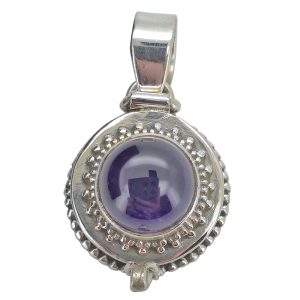 Amethyst Sterling Silver Locket Pendant