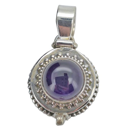 Amethyst Sterling Silver Locket Pendant