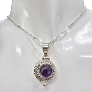 Alternative view of Amethyst Sterling Silver Locket Pendant
