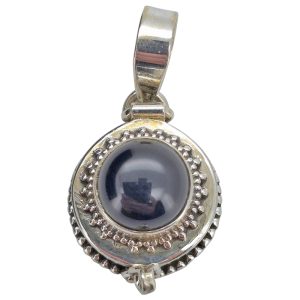 Black Onyx Sterling Silver Locket Pendant