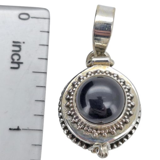 Black Onyx Sterling Silver Locket Pendant - Image 3