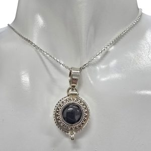 Alternative view of Black Onyx Sterling Silver Locket Pendant