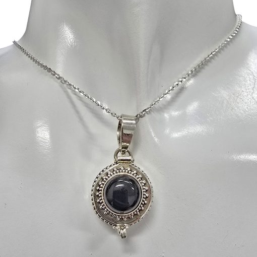 Black Onyx Sterling Silver Locket Pendant - Image 2