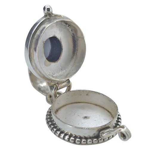 Black Onyx Sterling Silver Locket Pendant
