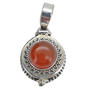 Red Onyx Sterling Silver Locket Pendant