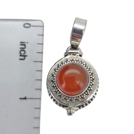 Red Onyx Sterling Silver Locket Pendant