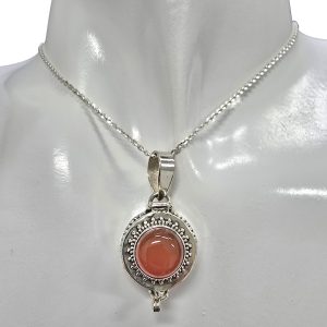Alternative view of Red Onyx Sterling Silver Locket Pendant