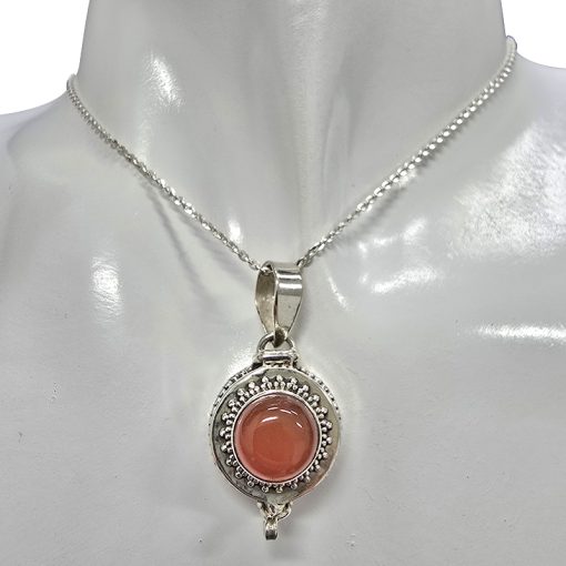 Red Onyx Sterling Silver Locket Pendant - Image 2