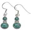 Malachite Sterling Silver Earrings On Hooks