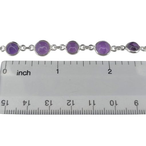 Amethyst Sterling Silver Link Bracelet - Image 3