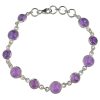 Amethyst Sterling Silver Link Bracelet