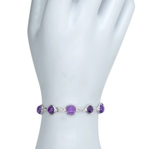 Alternative view of Amethyst Sterling Silver Link Bracelet