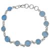 Blue Chalcedony Sterling Silver Link Bracelet