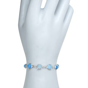 Alternative view of Blue Chalcedony Sterling Silver Link Bracelet