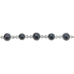 Black Onyx Sterling Silver Link Bracelet