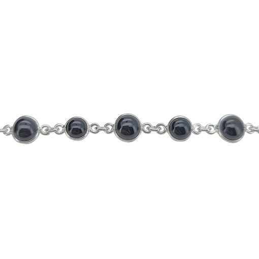 Black Onyx Sterling Silver Link Bracelet