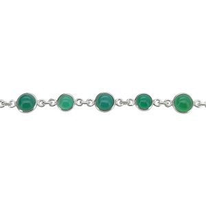 Green Onyx Sterling Silver Link Bracelet