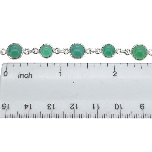 Green Onyx Sterling Silver Link Bracelet - Image 3