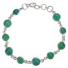 Green Onyx Sterling Silver Link Bracelet