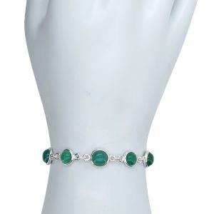 Alternative view of Green Onyx Sterling Silver Link Bracelet