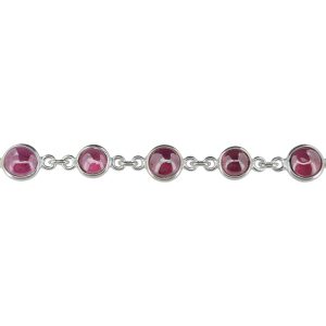 Garnet Sterling Silver Link Bracelet