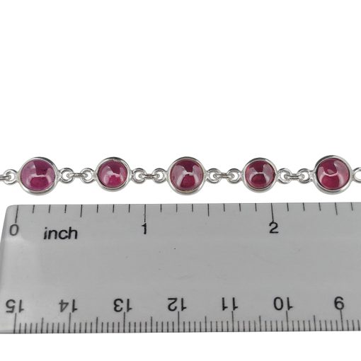 Garnet Sterling Silver Link Bracelet - Image 3