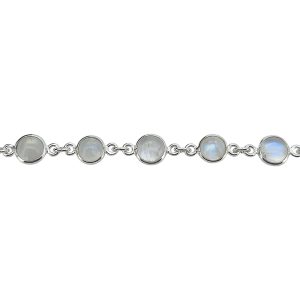Moonstone Sterling Silver Link Bracelet