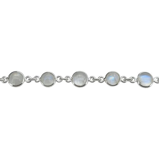 Moonstone Sterling Silver Link Bracelet