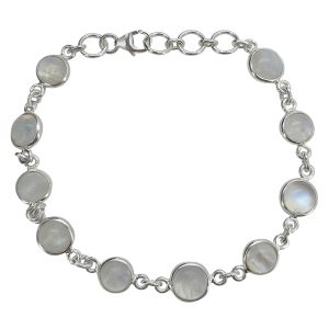 Moonstone Sterling Silver Link Bracelet