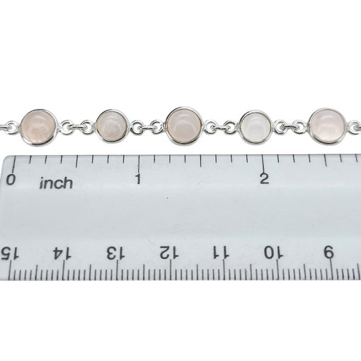 Rose Quartz Sterling Silver Link Bracelet - Image 3