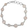 Rose Quartz Sterling Silver Link Bracelet