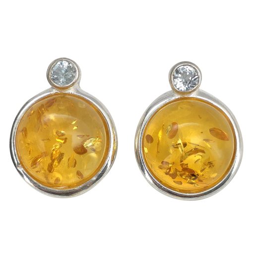 Citrine Amber / Blue Topaz Necklace and Earrings Set - Image 7