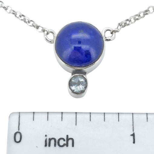 Lapis/Blue Topaz Sterling Silver Necklace 20