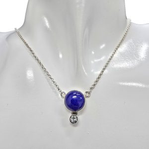 Lapis/Blue Topaz Sterling Silver Necklace 20
