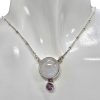 Moonstone/Amethyst Sterling Silver Necklace 20"