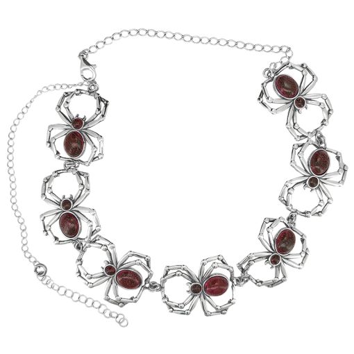 Cherry Amber Sterling Silver Spider Necklace