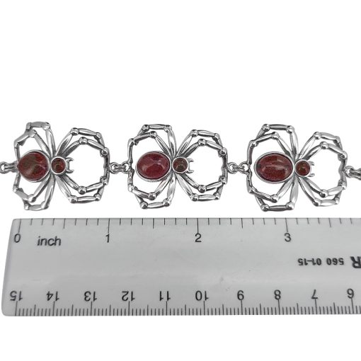 Cherry Amber Sterling Silver Spider Necklace - Image 4