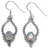 Faceted Moonstone Sterling Silver Earrings On Hooks
