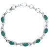 Faceted Green Onyx Sterling Silver Link Bracelet