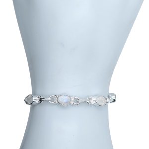 Alternative view of Faceted Moonstone Sterling Silver Link Bracelet