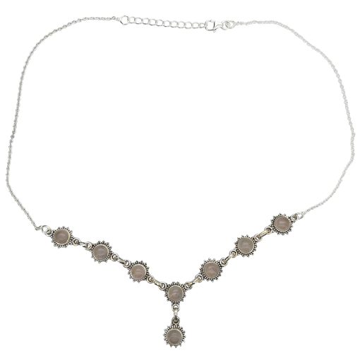Rose Quartz Sterling Silver Necklace