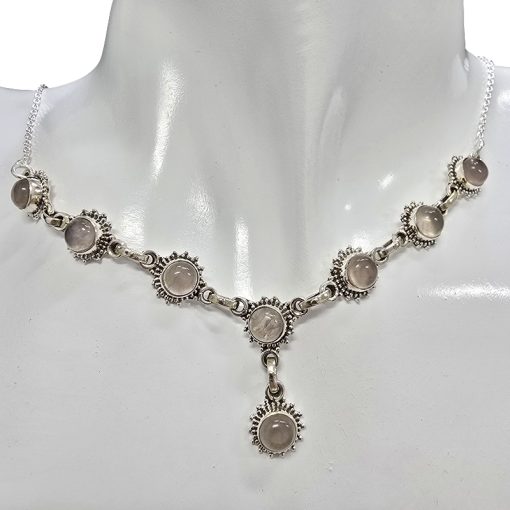 Rose Quartz Sterling Silver Necklace - Image 2