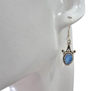 Alternative view of Faceted Blue Chalcedony Dangle Earrings