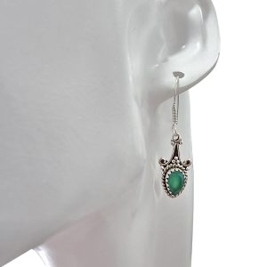 Alternative view of Faceted Green Onyx Dangle Earrings