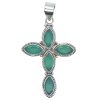 Faceted Green Onyx Sterling Silver Cross