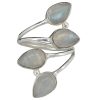 Climbing Teardrop 4-Stone Moonstone Silver Adjustable Ring