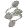 Climbing Teardrop 4-Stone Rose Quartz Silver Adjustable Ring