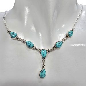 Alternative view of Howlite Sterling Silver Necklace 19"