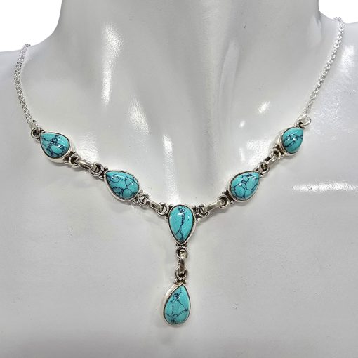 Howlite Sterling Silver Necklace 19" - Image 2